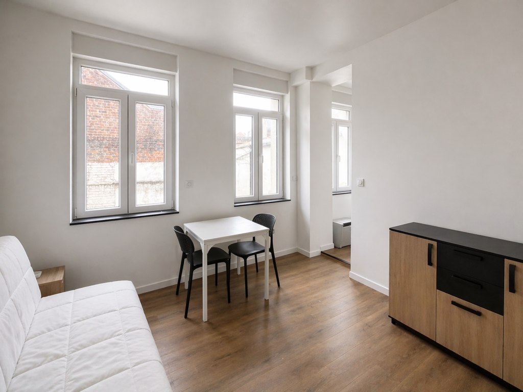 Grand studio rénové en plein centre-ville de Saint-Quentin